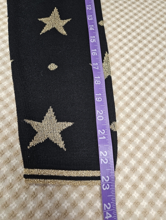 First Issue Chic Celestial Star Black Metallic Gold Button Front Knit Cardigan - Picture 11 of 11